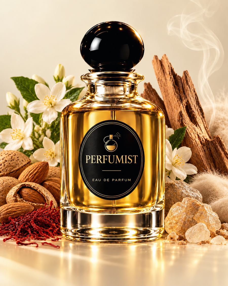 Crystal Amber 540 fragrance notes and accords: Bitter almond · saffron · jasmine, Ambergris · cedar · musk
