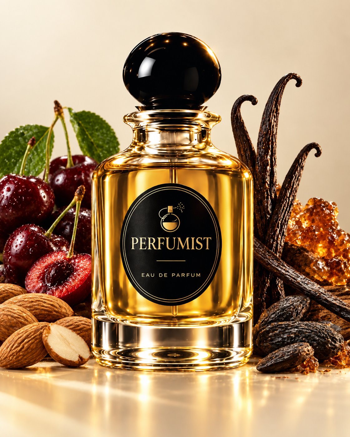 Forbidden Cherry fragrance notes and accords: Black cherry · bitter almond, Tonka · vanilla · balsam