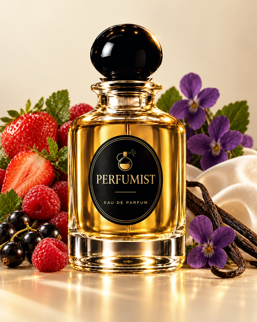 London Lady fragrance notes and accords: Strawberry · raspberry · blackcurrant, Violet · vanilla · musk