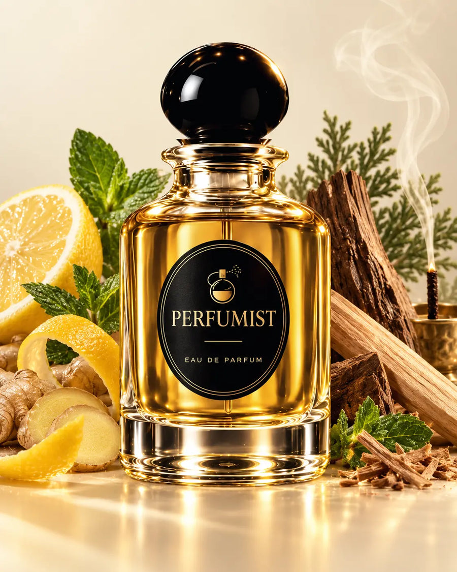 Midnight Azure fragrance notes and accords: Citrus · mint · ginger, Incense · cedar · sandalwood