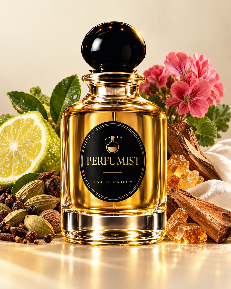 Modern Standard fragrance notes and accords: Bergamot · aromatic spice · geranium, Resins · woods · soft musk