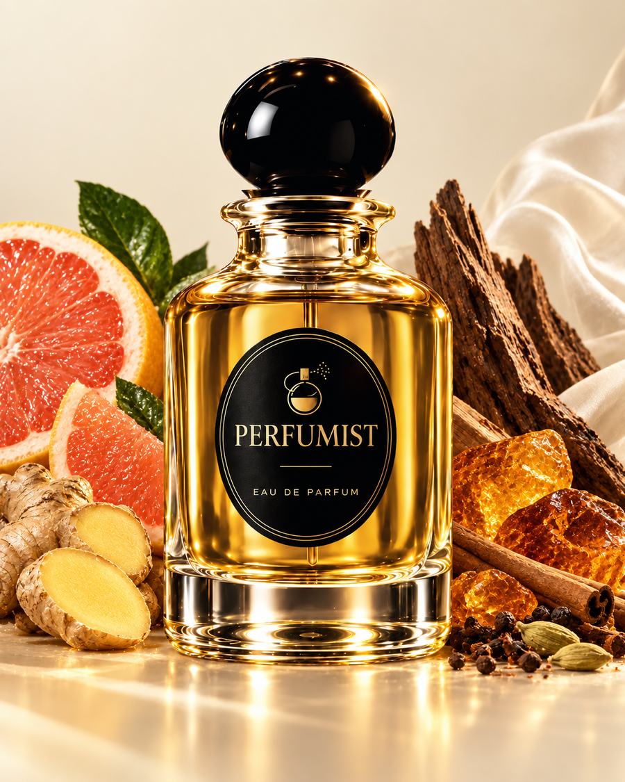 Royal Amber Tiger fragrance notes and accords: Grapefruit · ginger · aromatic spice, Ambroxan · woods · musk