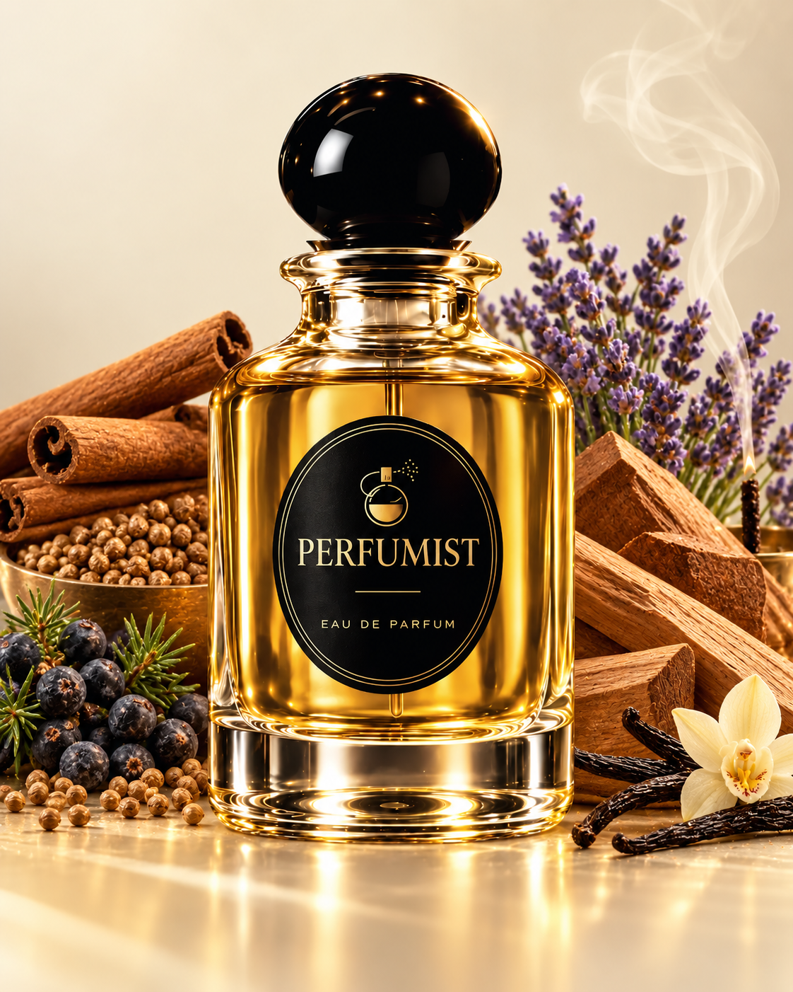 Sacred Sandalwood fragrance notes and accords: Cinnamon · coriander · juniper, Sandalwood · lavender · vanilla