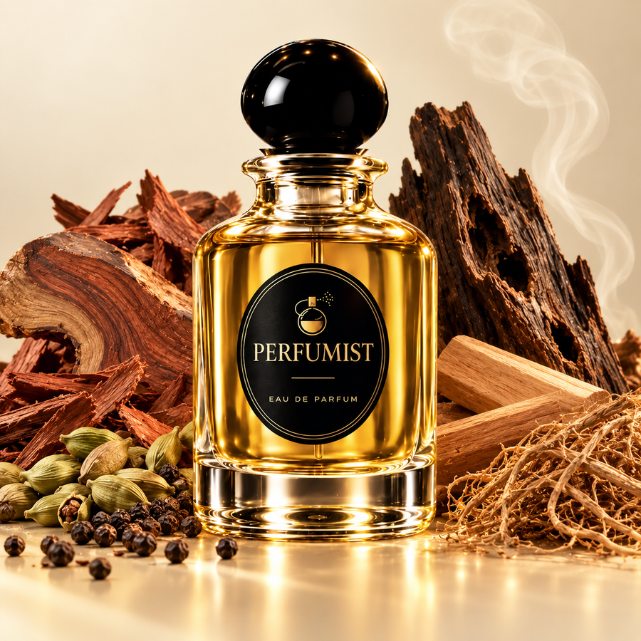Smokey Agarwood fragrance notes and accords: Rosewood, cardamom, pepper, oud, sandalwood and vetiver