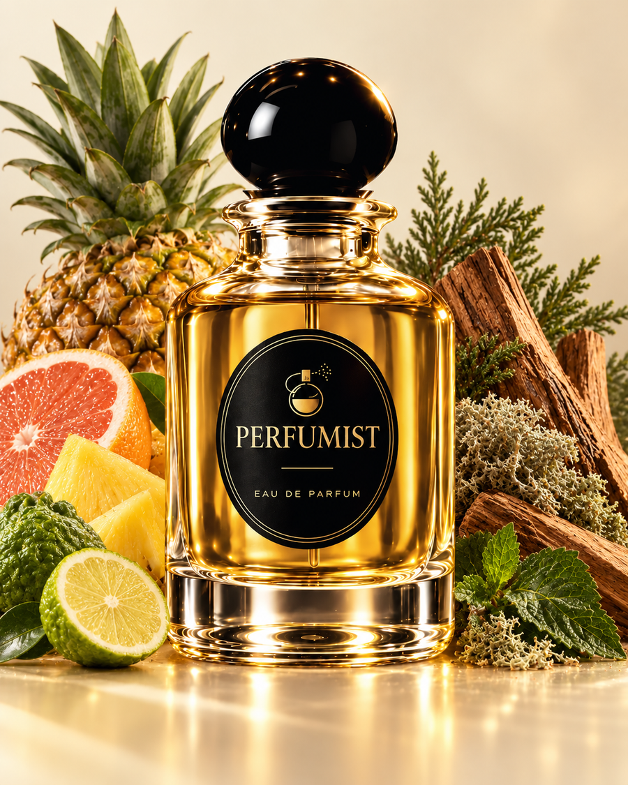 Sultan's Pineapple fragrance notes and accords: Pineapple, grapefruit, bergamot, oakmoss, cedar and patchouli
