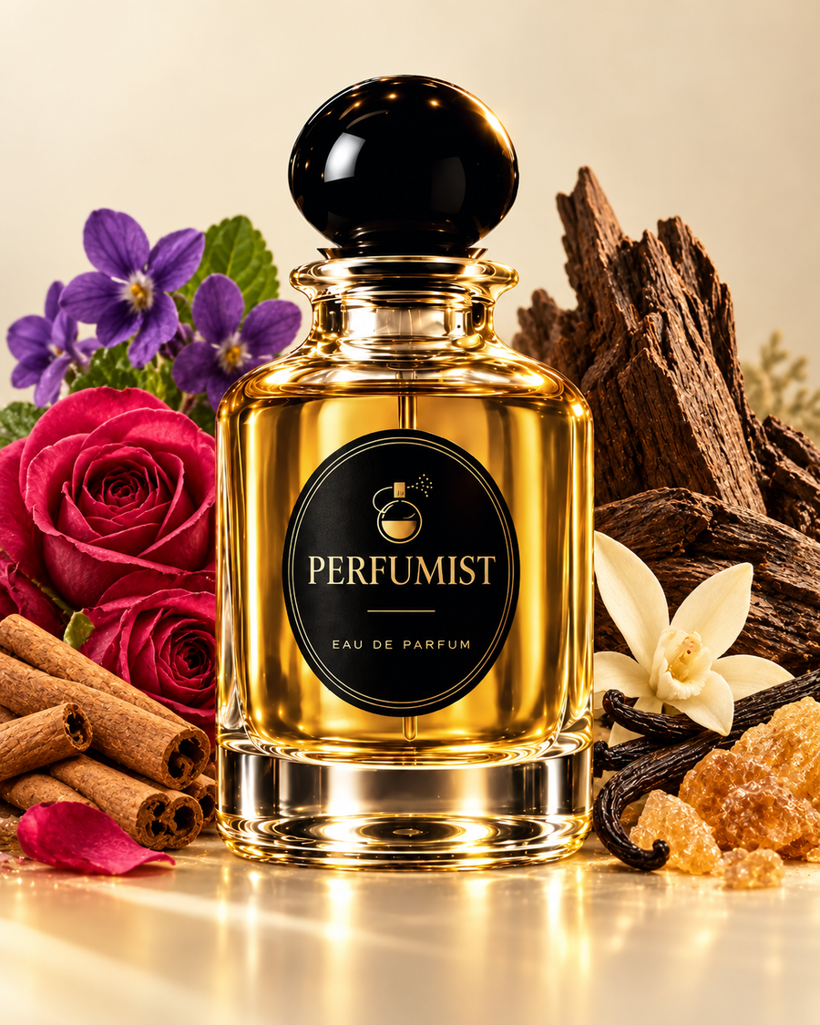Velvet Oud fragrance notes and accords: Violet, Turkish rose, cinnamon, oud, vanilla and benzoin