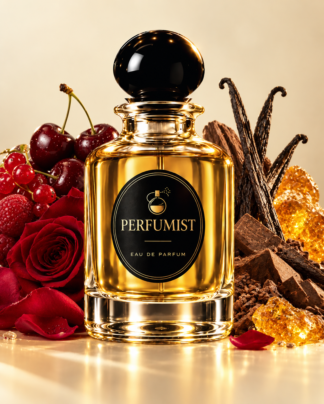 Velvet Stiletto Elixir fragrance notes and accords: Cherry, red berries, rose, vanilla, cocoa and warm amber