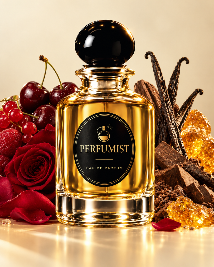 Velvet Stiletto Elixir fragrance notes and accords: Cherry, red berries, rose, vanilla, cocoa and warm amber